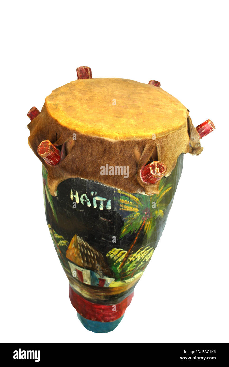 Primitive drum from the island of Haiti Stock Photo Alamy