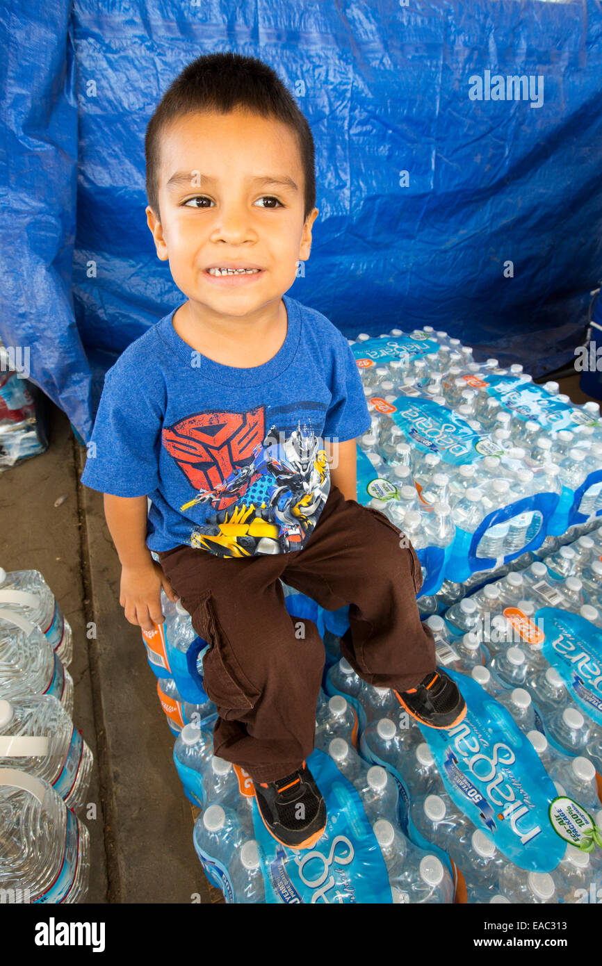 A water charity in Porterville supplying bottled water to houses who have had no running water