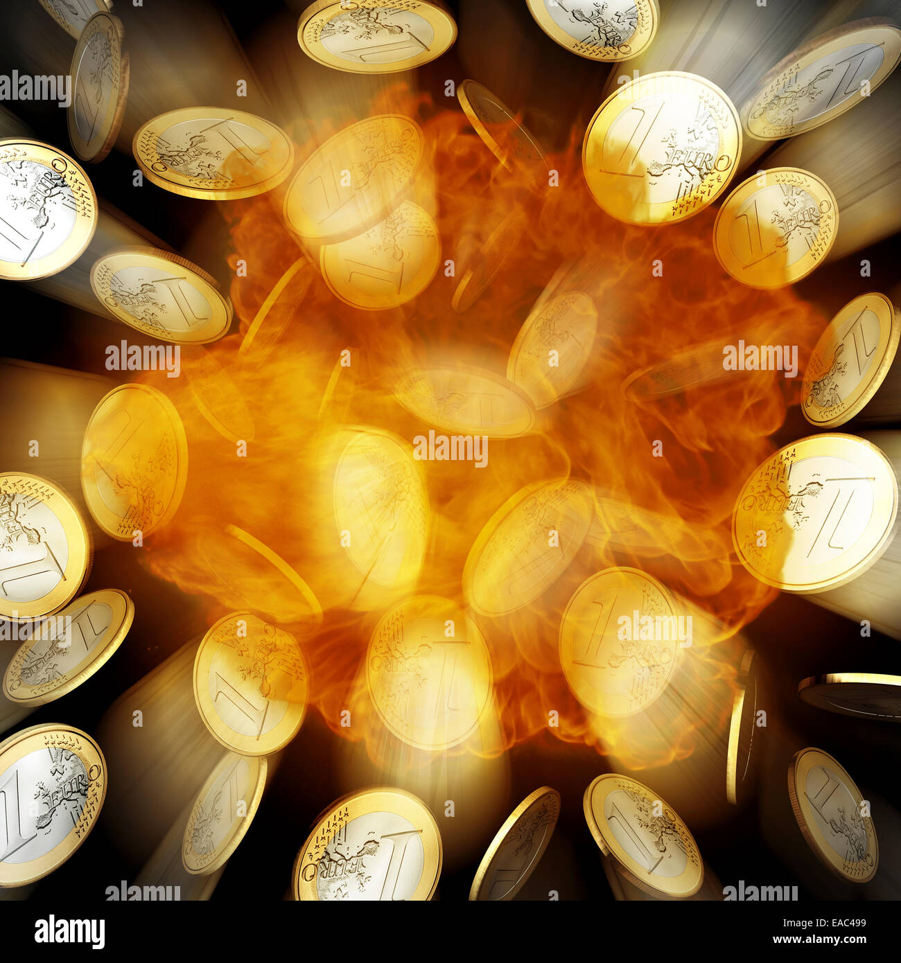 Euro Coins Raining Digital Illustration of raining Euros Stock Photo - Alamy