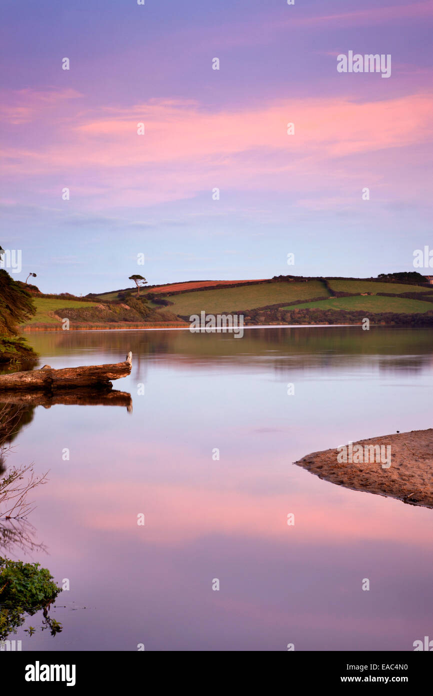 Loe Pool; Sunset; Cornwall; UK Stock Photo