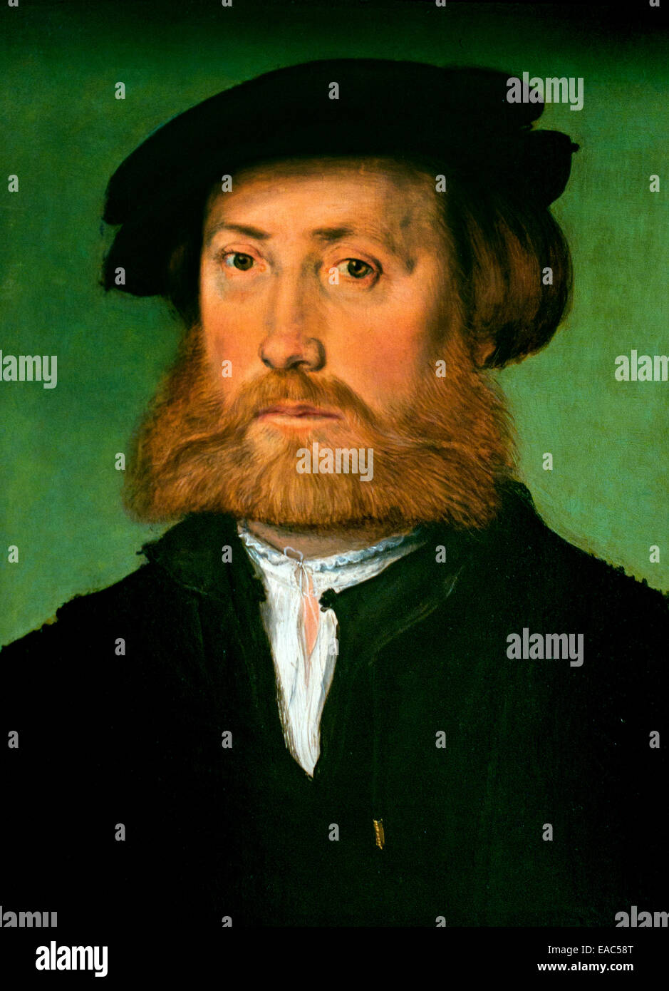 Portrait of man with the red beard 1535 Flemish School Stock Photo