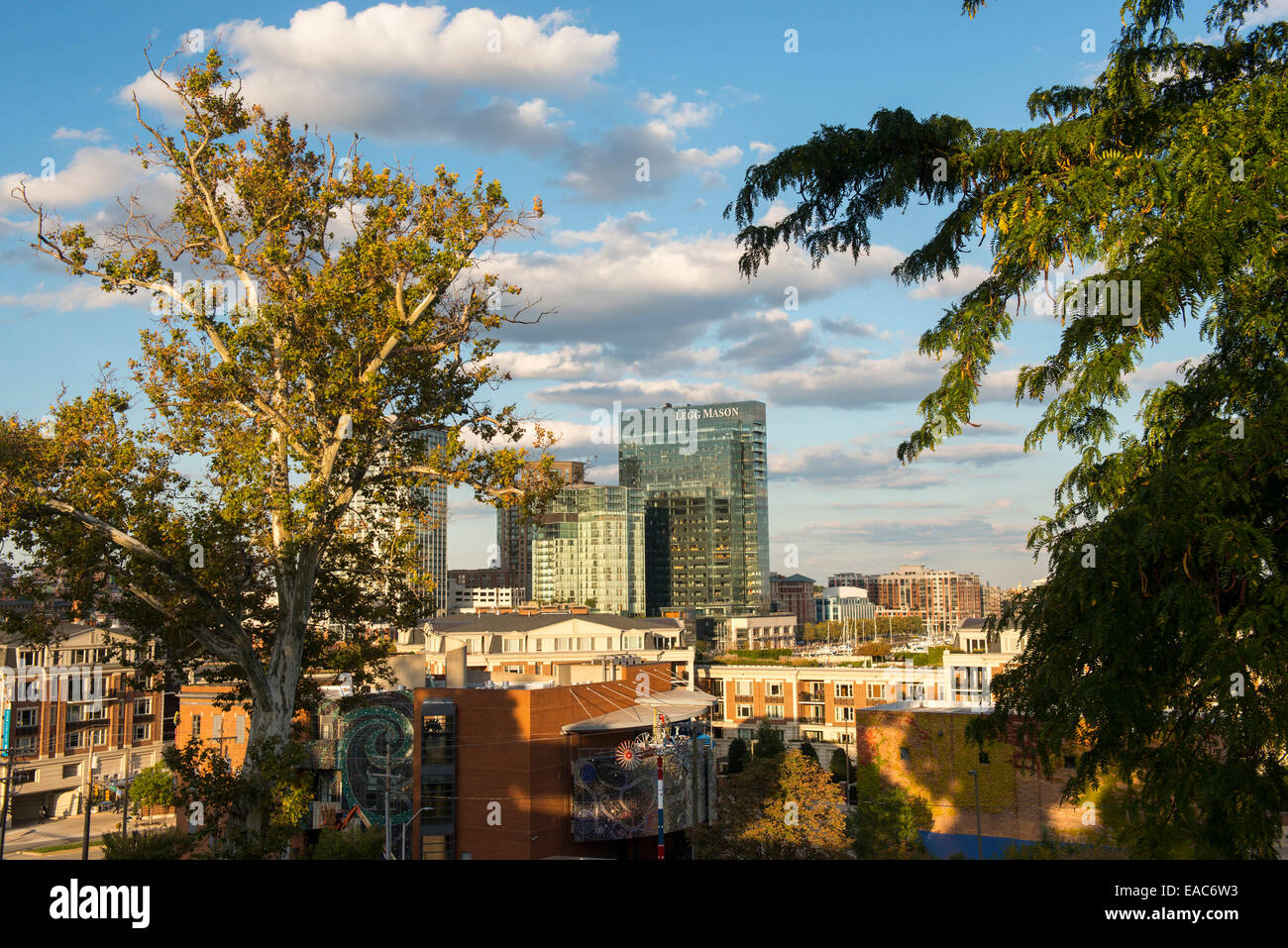 View from Federal Hill Park, Baltimore City Maryland USA Stock Photo