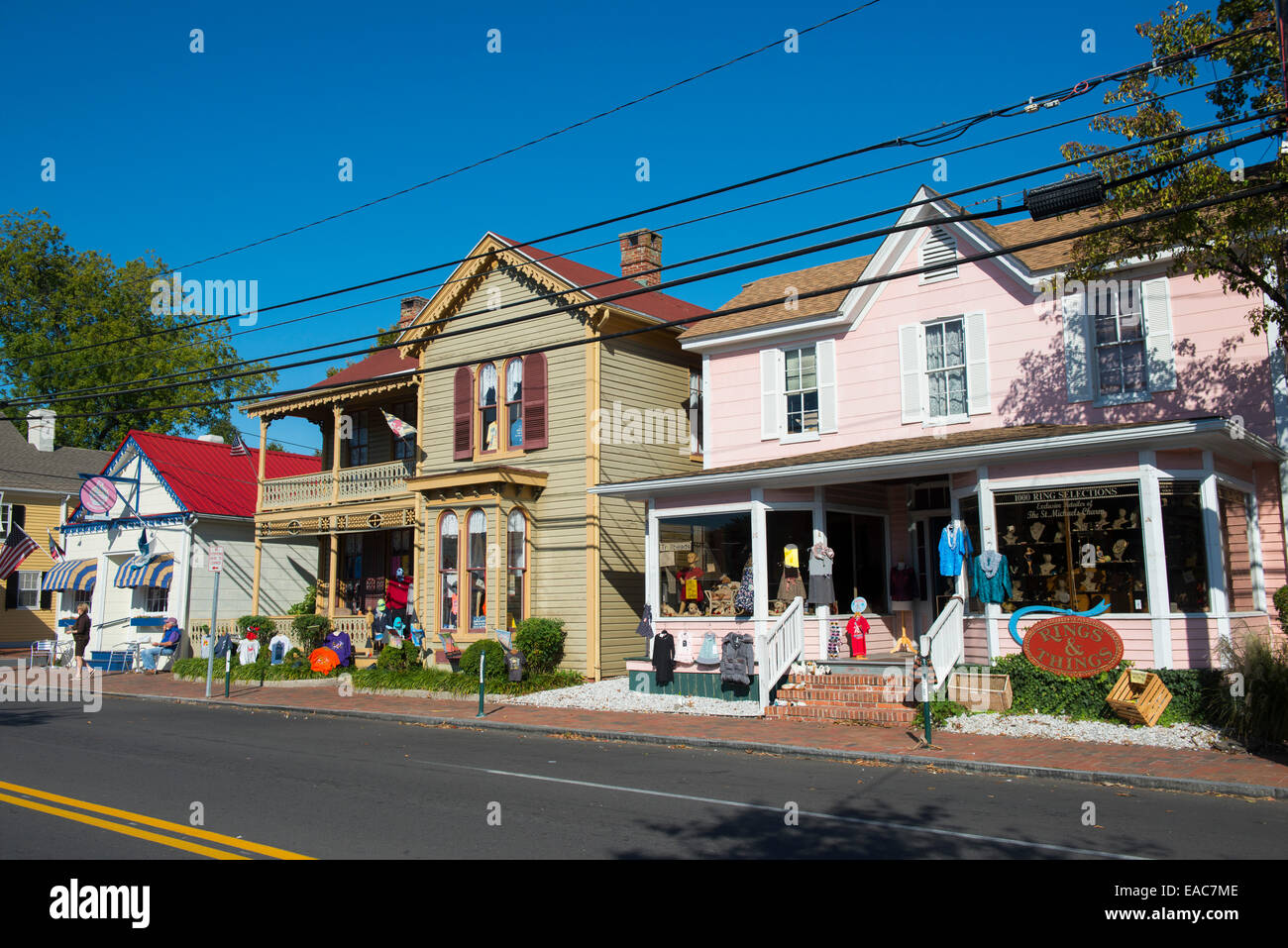 Shops in Saint Michaels, Maryland USA Stock Photo Alamy