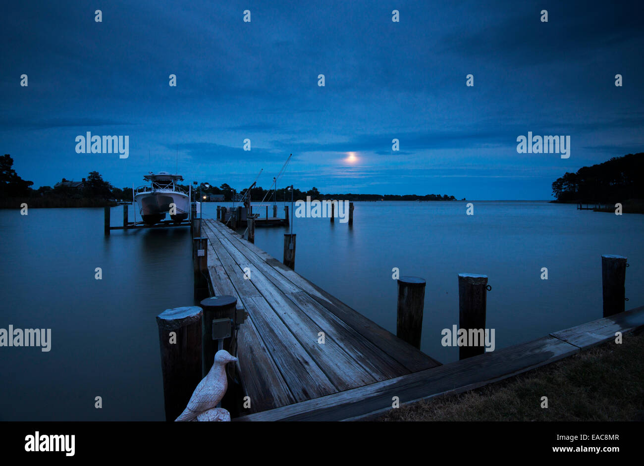 Blue hour after sunset, Tilghman Island Talbot County USA Stock Photo