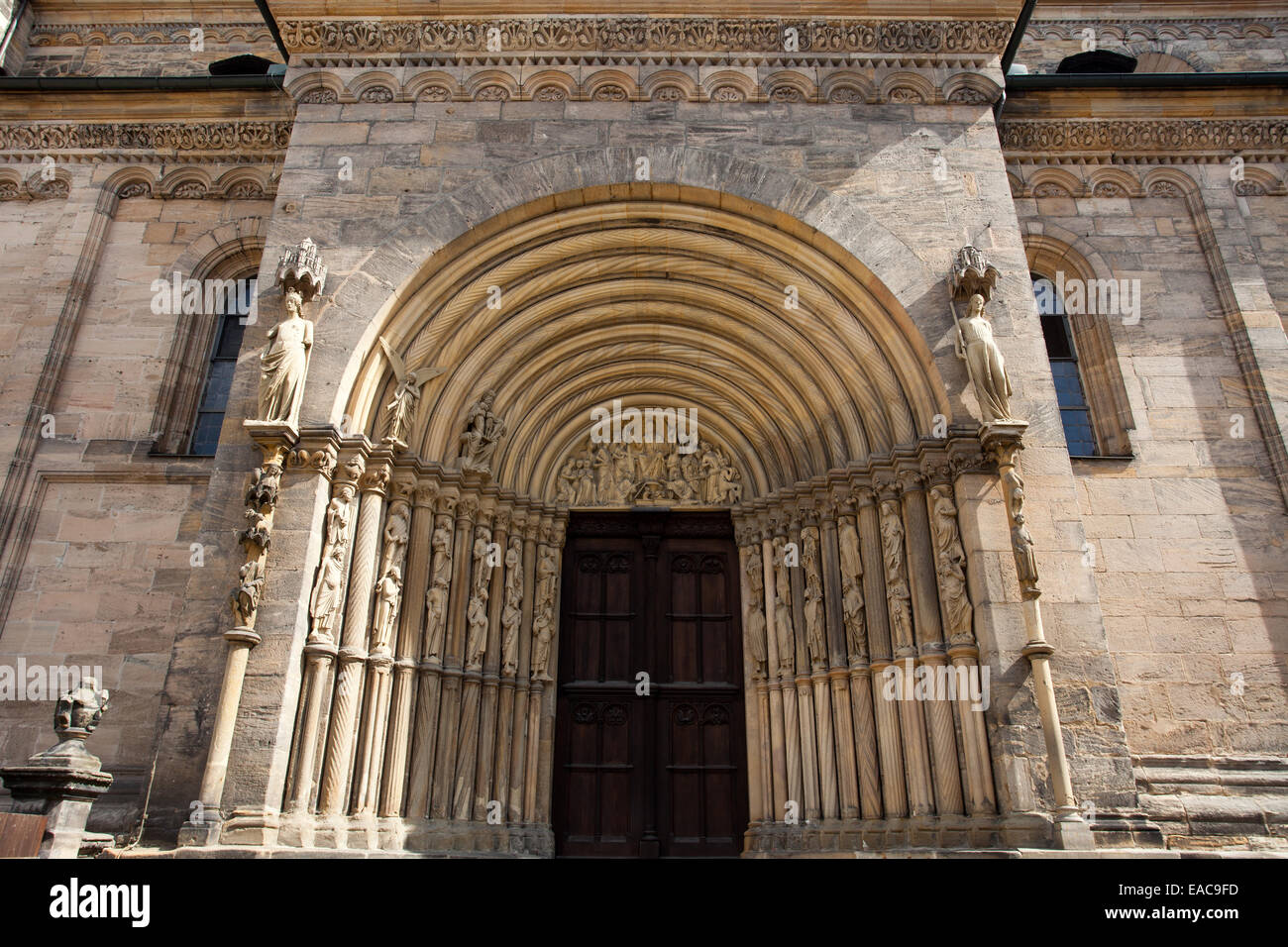 Bamberg: Cathedral Door Stock Photo
