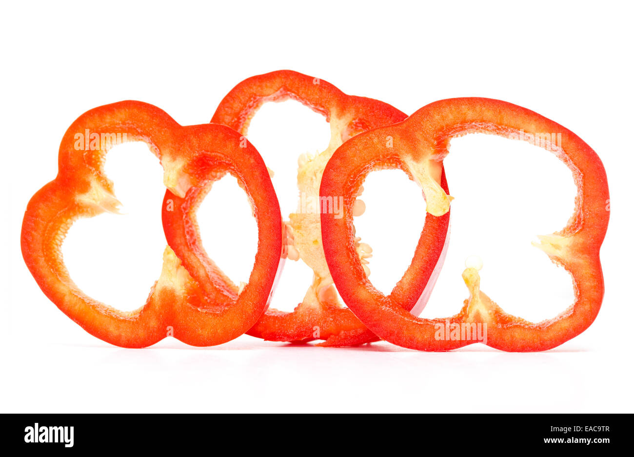Chopped red pepper rings Stock Photo