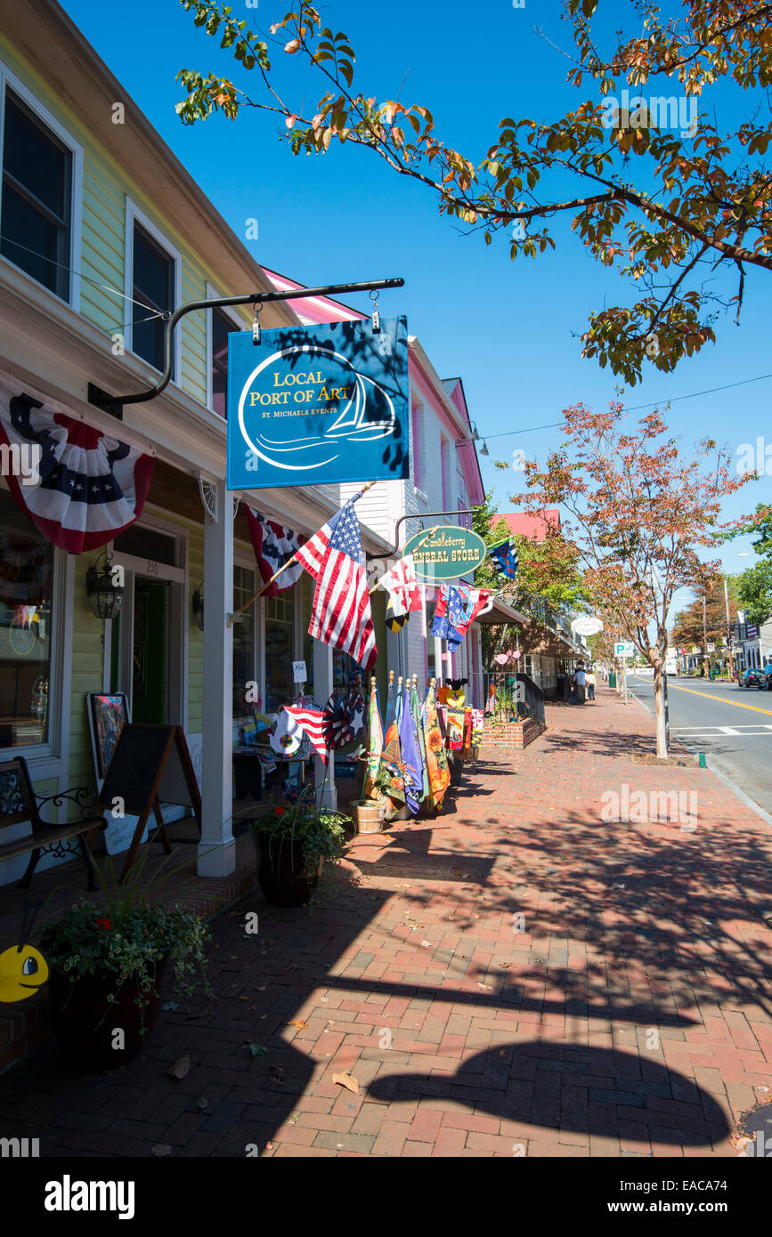 South Talbot St in Saint Michaels, Maryland USA Stock Photo