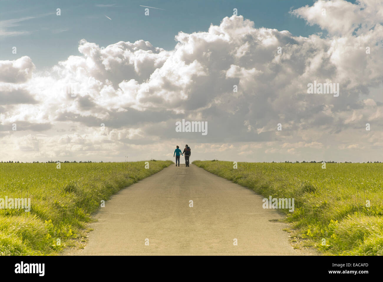 couple wandering in nature Stock Photo