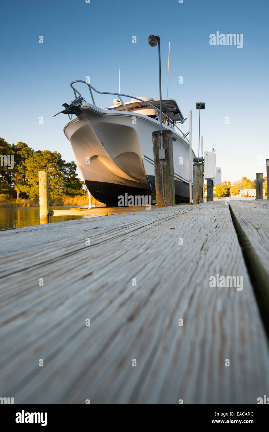 A boat dock in the late afternoon autumn sunshine, Tilghman Island