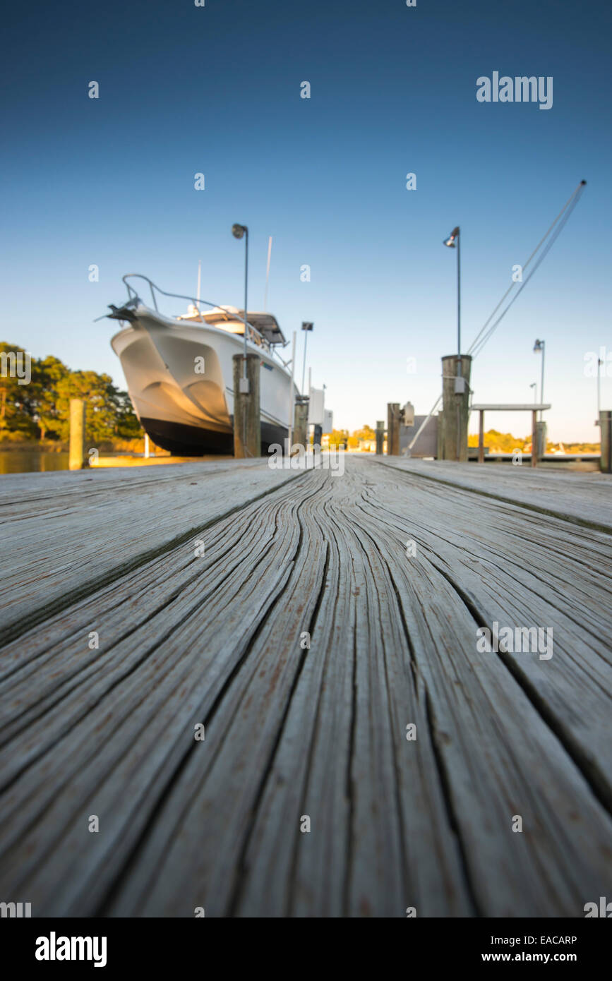 A boat dock in the late afternoon autumn sunshine, Tilghman Island