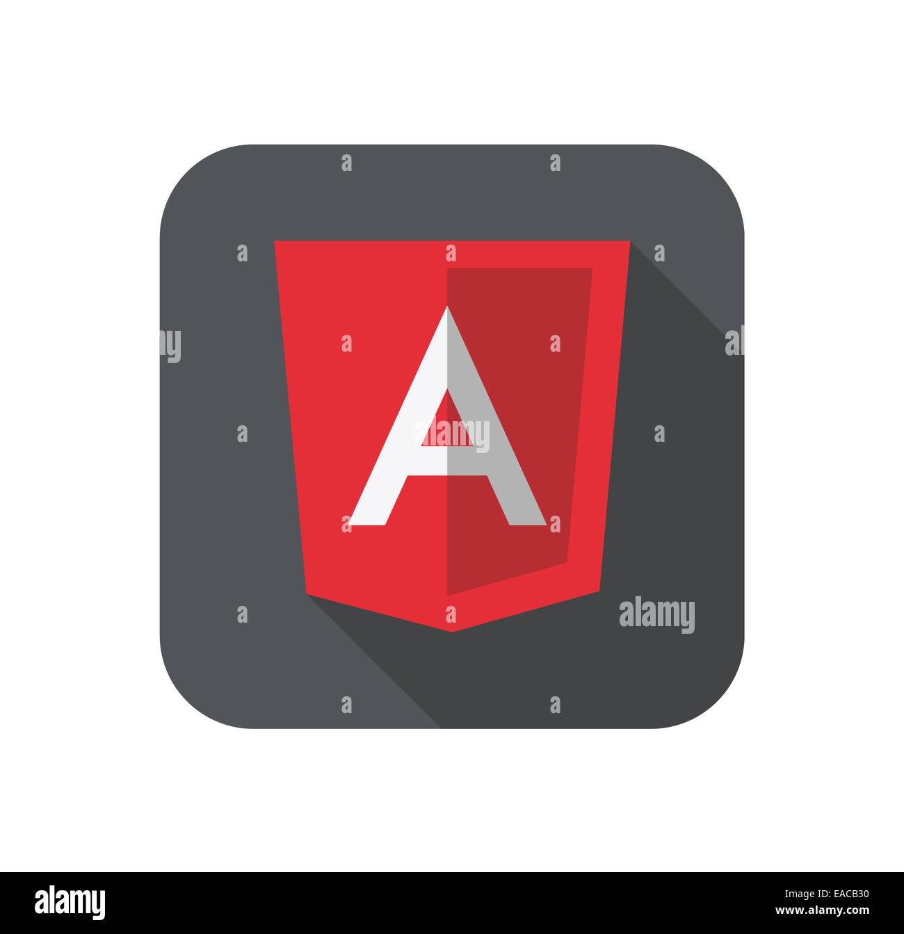 vector illustration of light red shield with A letter for javascript ...
