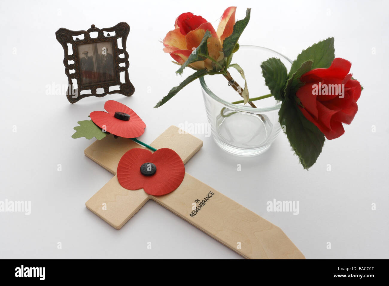Wooden remembrance cross hi-res stock photography and images - Alamy