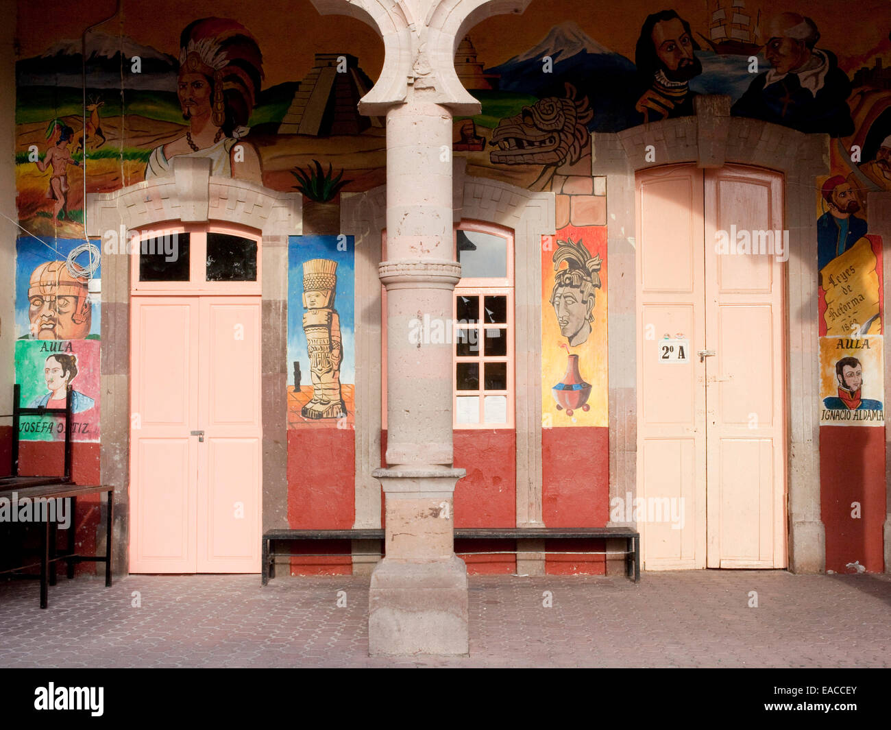 Entrance to Mexican Primary school Stock Photo