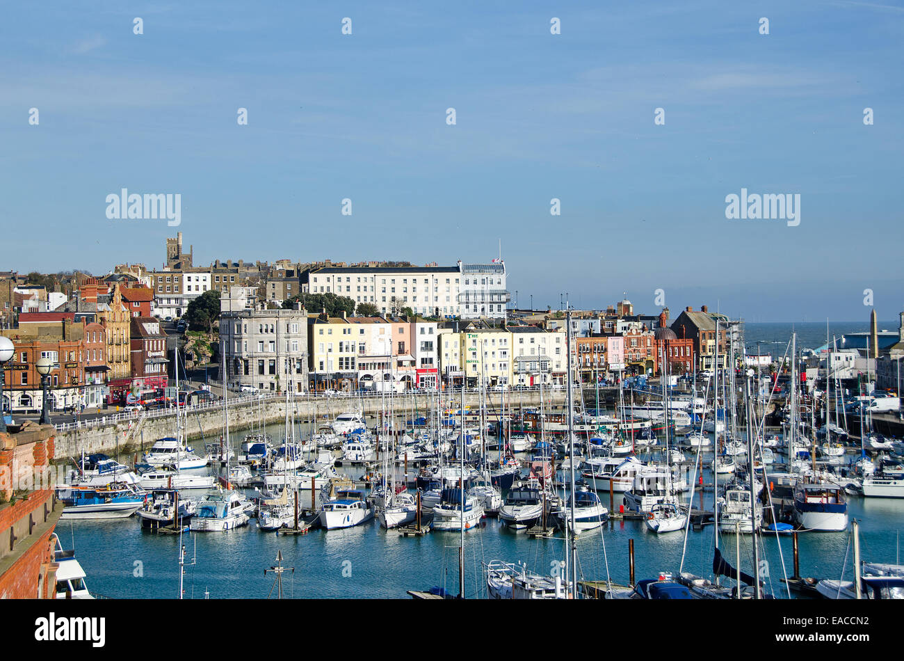 The Royal Harbour at Ramsgate, Kent, UK from an elevated position. Stock Photo