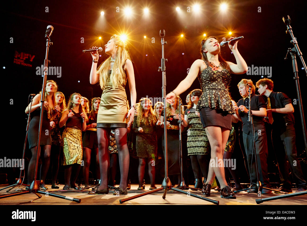 LONDON, UK. 11th Nov, 2014. Urban Voice from County Durham performing at the Music for Youth Schools Prom 2014 at the Royal Albert Hall. Credit:  Alick Cotterill/Alamy Live News Stock Photo
