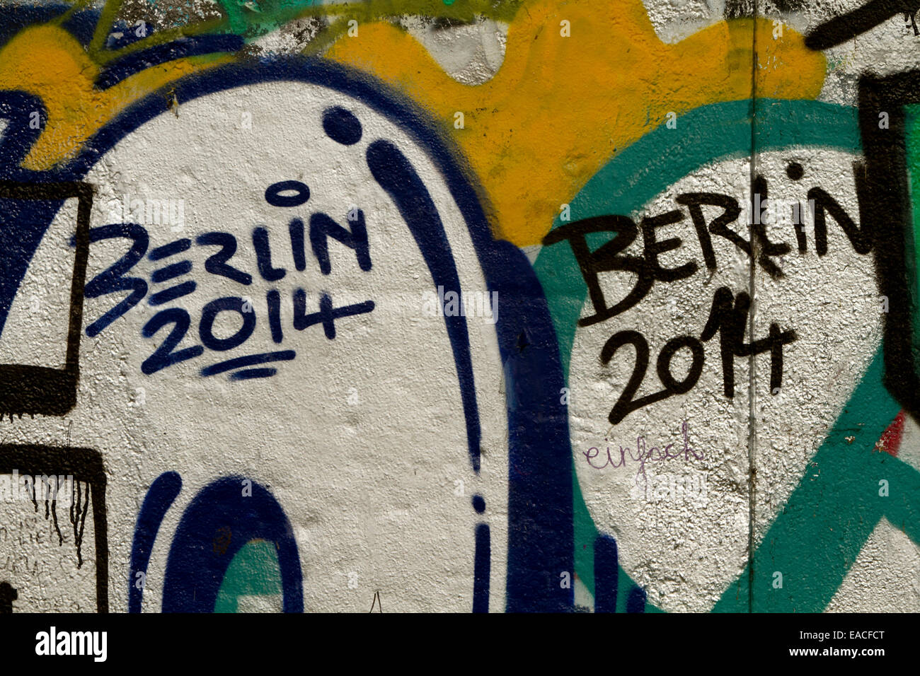 Graffiti street art Berlin 2014 wall tags letters Stock Photo