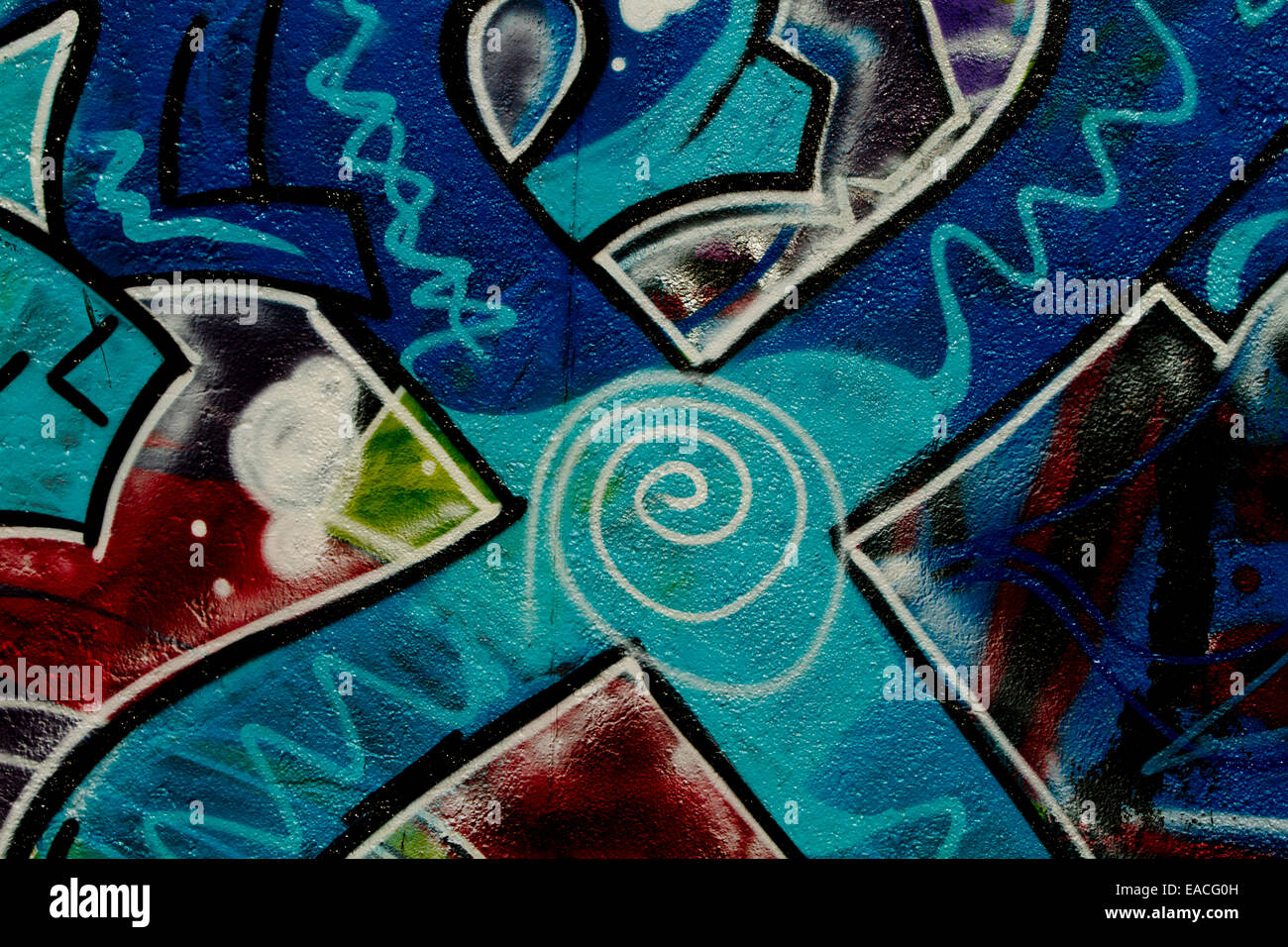 Graffiti street art Berlin wall colour x cross Stock Photo