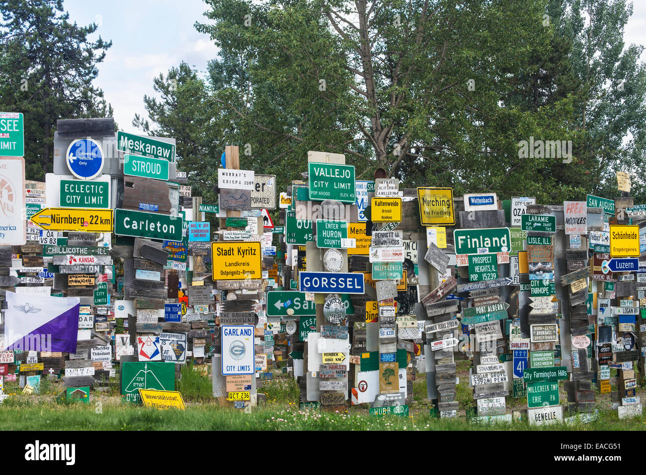 Sign Post Forest; Watson Lake, Yukon, Canada Stock Photo Alamy
