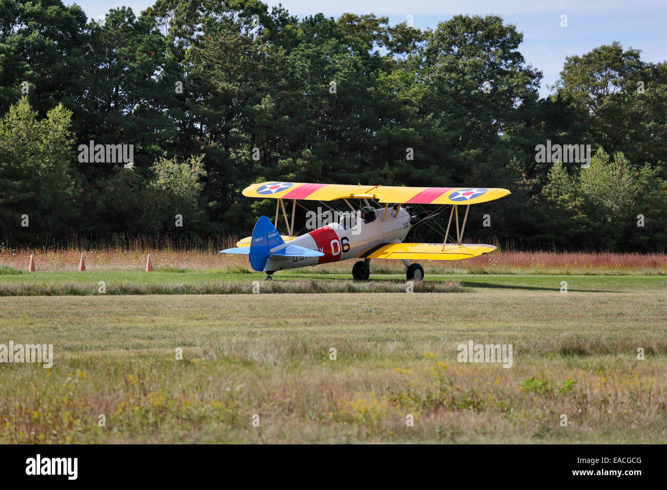 1942 Boeing Model A75N1 Bayport Aerodrome Long Island New York Stock Photo