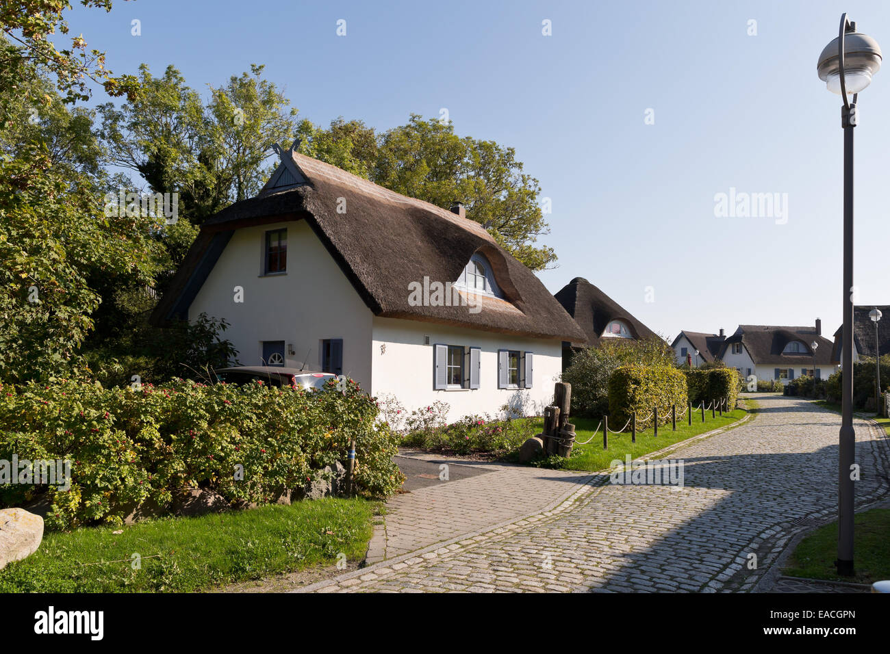 Rügen, Putgarten, Cape Arkona (Kap Arkona) traditional thatched roof
