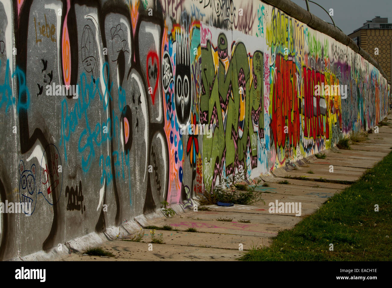 Graffiti Berlin wall art tag urban park Germany Stock Photo