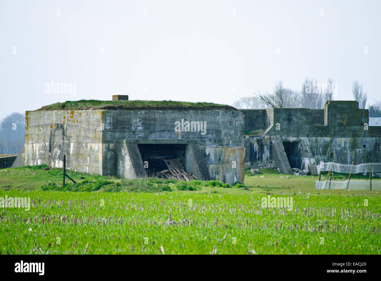 Old air raid shelters from the WWII in North Holland Province Stock Photo