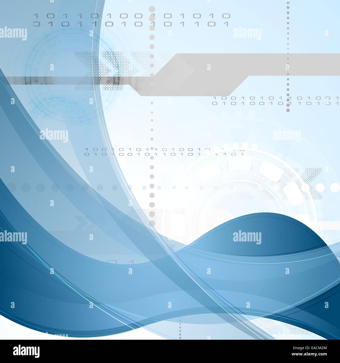 Technology vector background with blue waves Stock Photo - Alamy