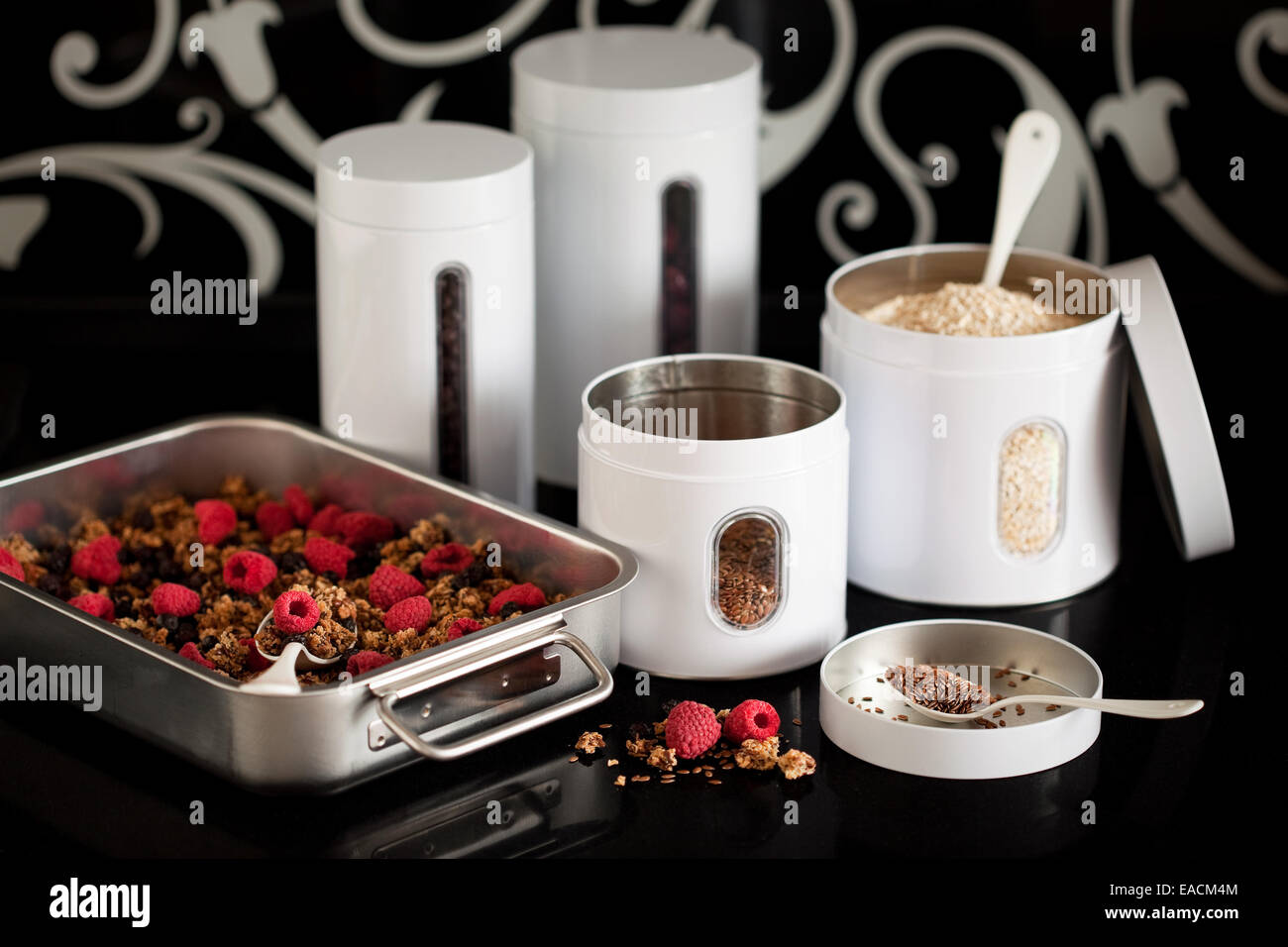 Homemade granola with flax seeds and dried berries Stock Photo Alamy