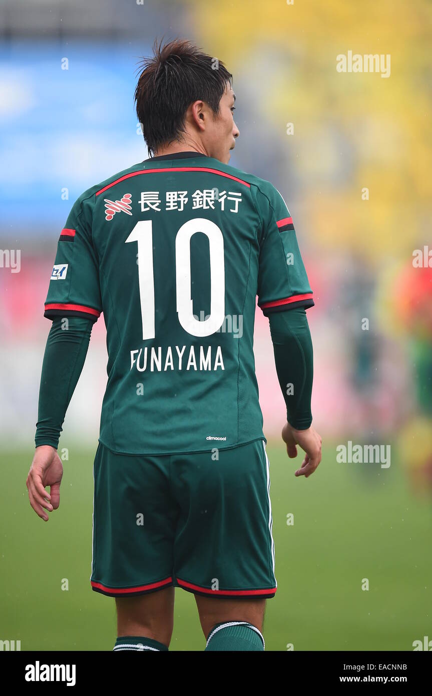 Nagano Japan 9th Nov 14 Takayuki Funayama Yamaga Football Soccer 14 J League Division 2 Match Between Matsumoto Yamaga F C 2 1 Jef United Ichihara Chiba At Matsumotodaira Park Stadium Alwin In Nagano Japan C