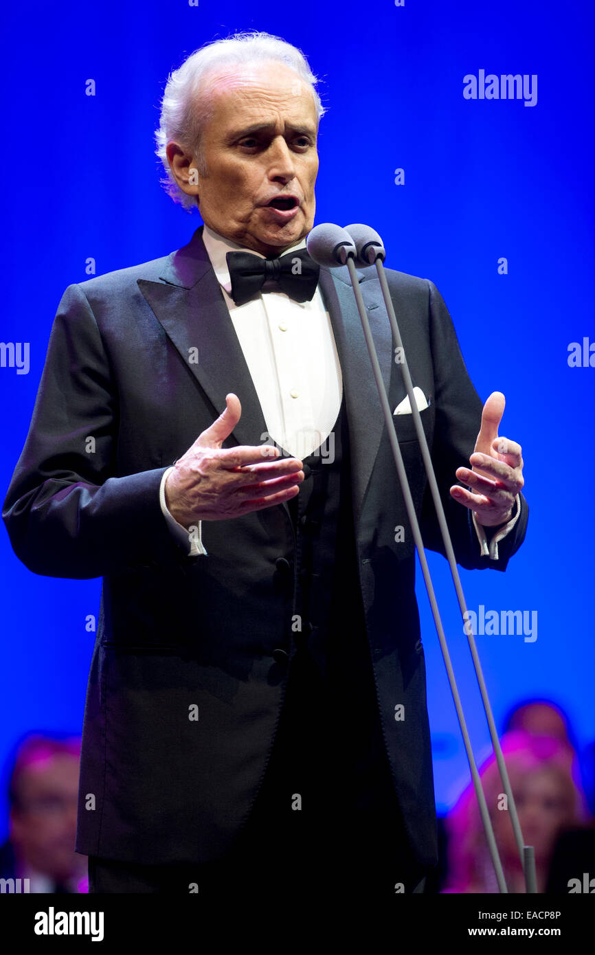 Prague, Czech Republic. 11th Nov, 2014. Catalan tenor Jose Carreras performs during a charity concert in Prague, Czech Republic, on Tuesday, November 11, 2014. Credit:  Michal Kamaryt/CTK Photo/Alamy Live News Stock Photo