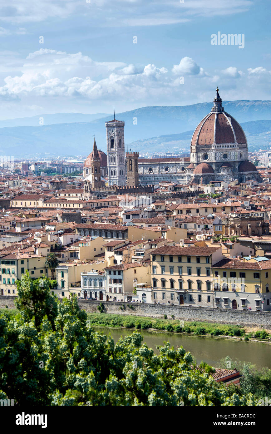 Florence panorama with Saint Mary of the Flower cathedral Stock Photo