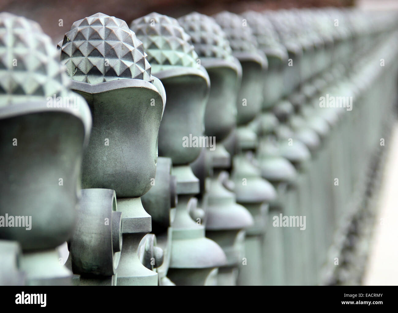 Decorative metal railing at Imperial Palace in Tokyo, Japan Stock Photo