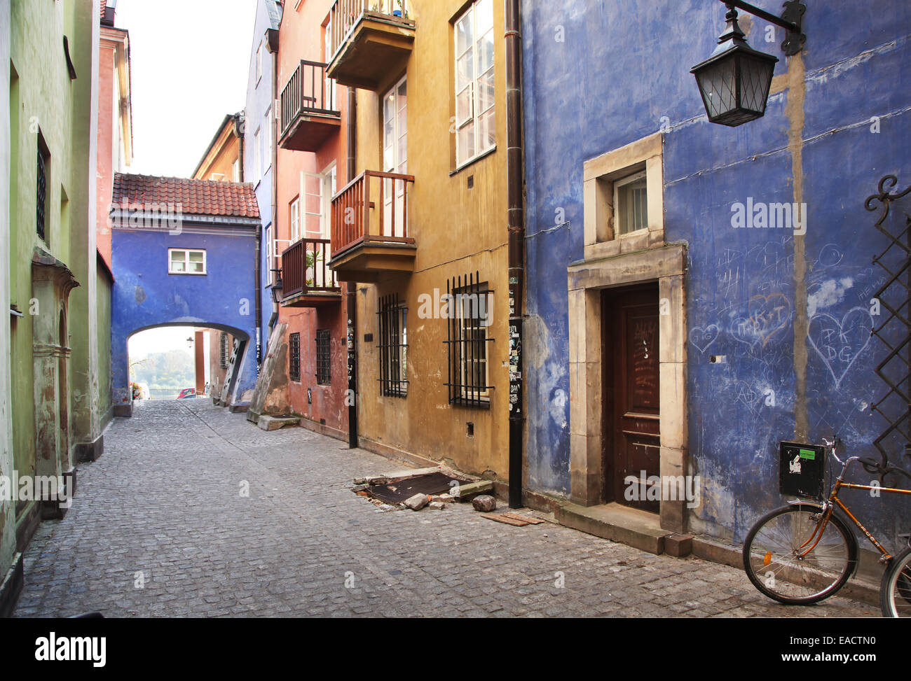 Narrow streets of Old Town, Warsaw Stock Photo