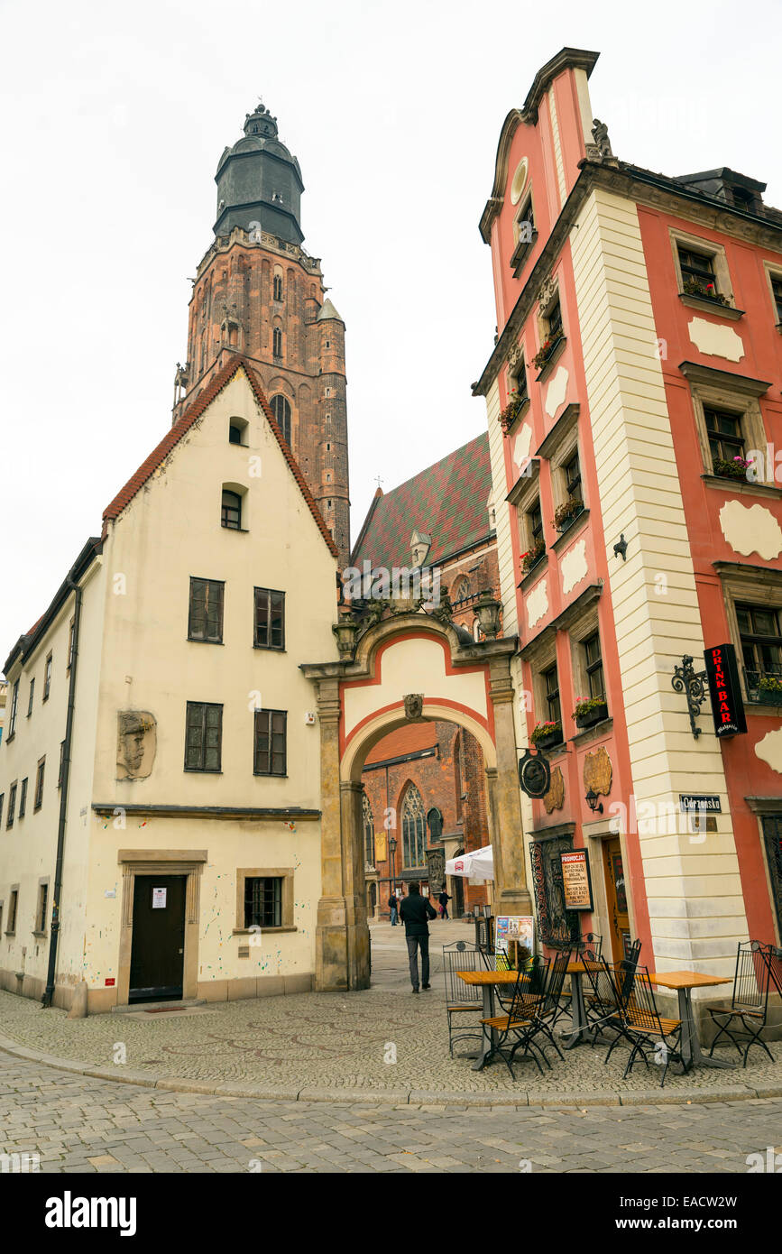 WROCLAW, POLAND - OCTOBER24, 2014: Tower of St. Elizabeth's Church, Wrocław Stock Photo