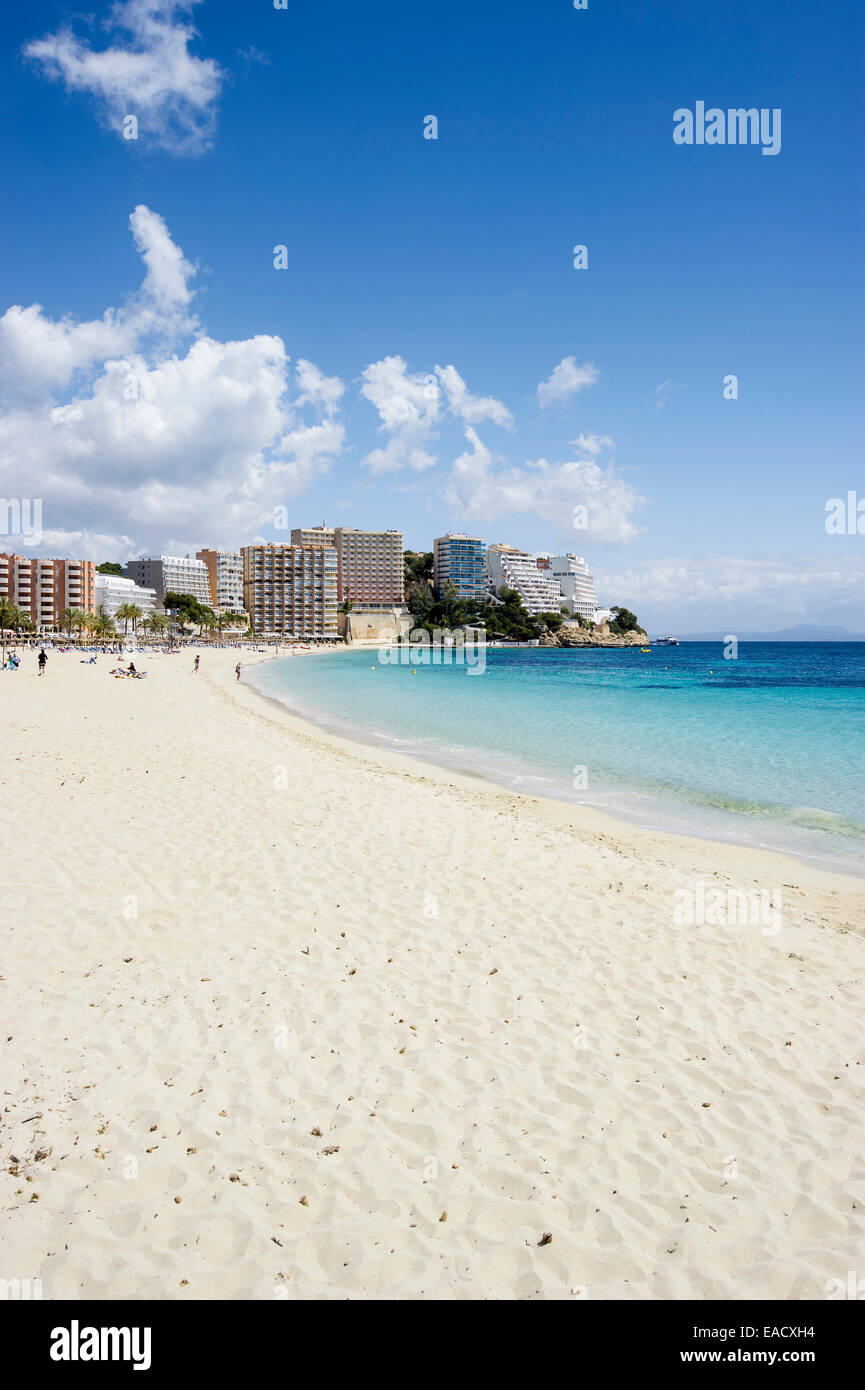 Beach, Magaluf, Calvia, Majorca, Balearic Islands, Spain Stock Photo