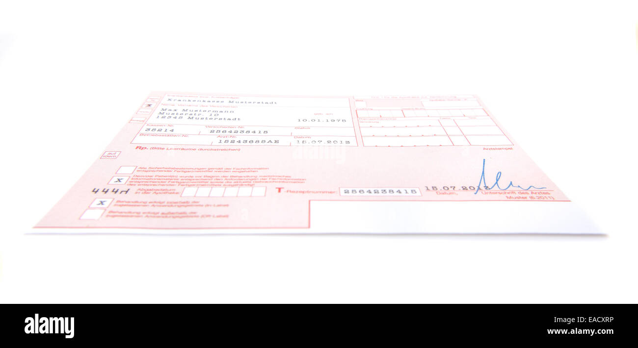 Prescription form hi-res stock photography and images - Alamy