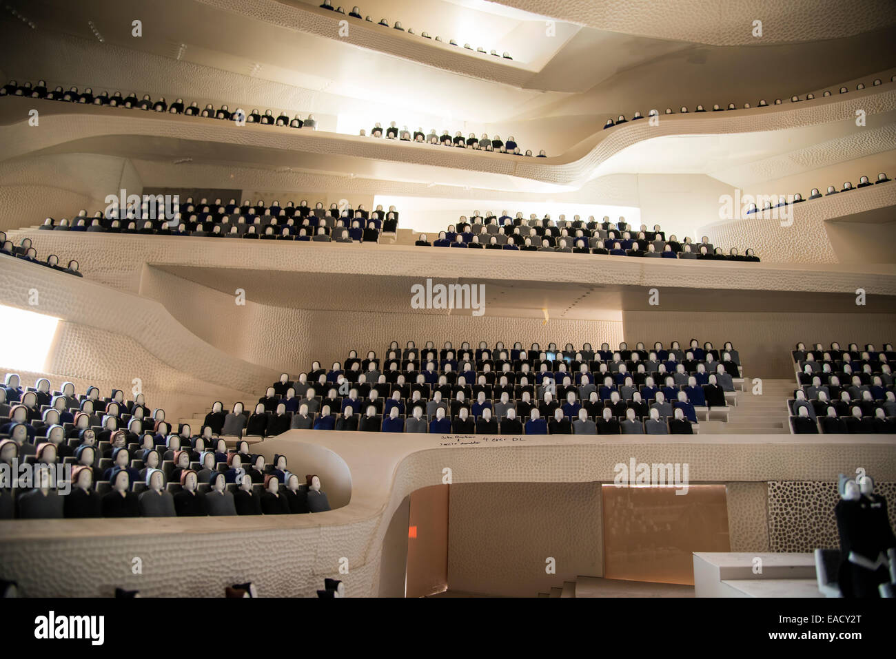 Model of the interior of the Elbe Philharmonic Hall, HafenCity, Hamburg, Germany Stock Photo