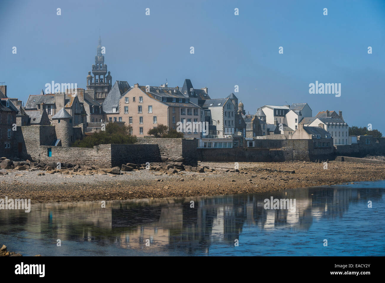 Town of Roscoff from the pier, Brittany, France Stock Photo
