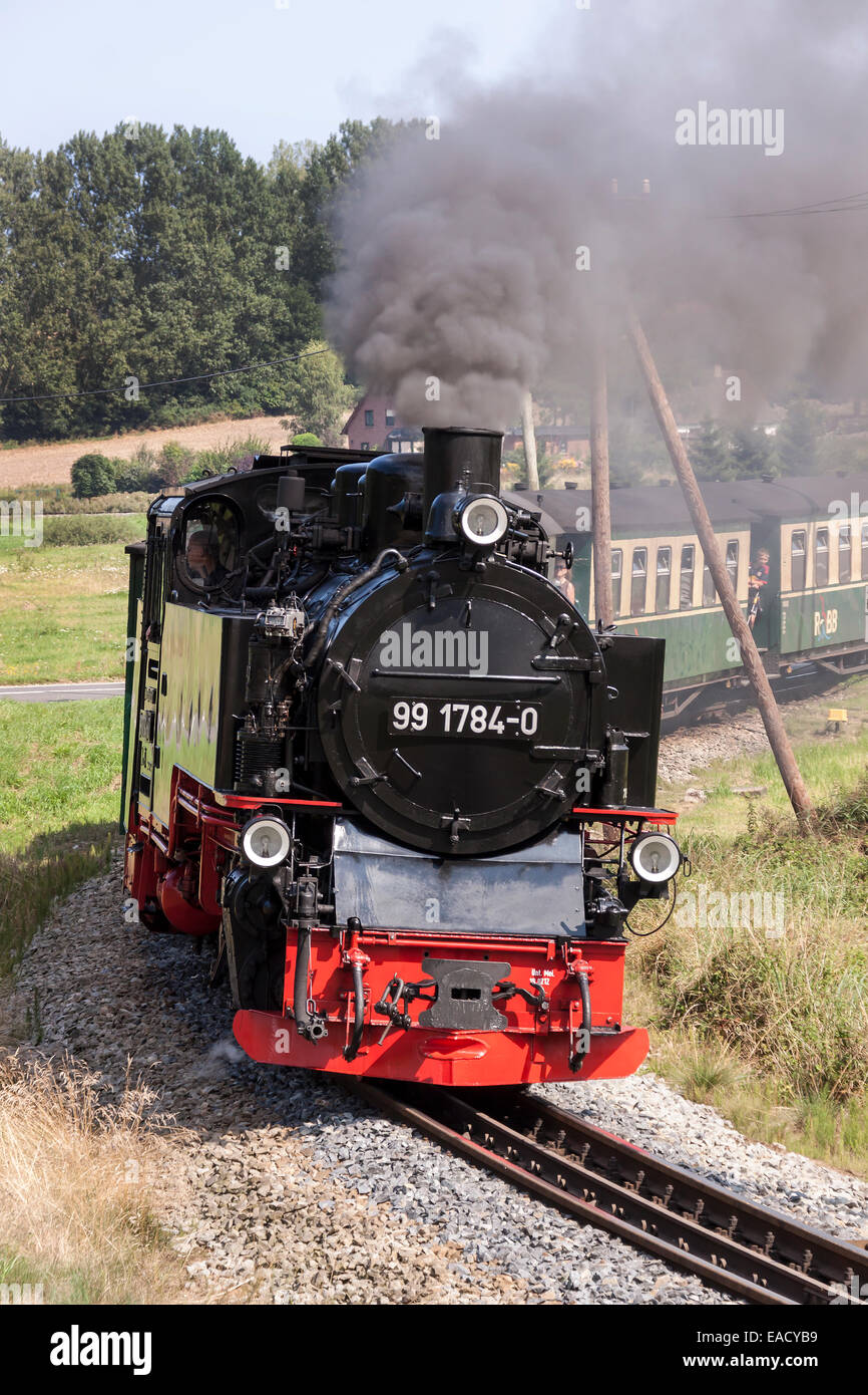 Rügensche Bäderbahn or Rasender Roland narrow gauge railway, Rügen, Mecklenburg-Western Pomerania, Germany Stock Photo