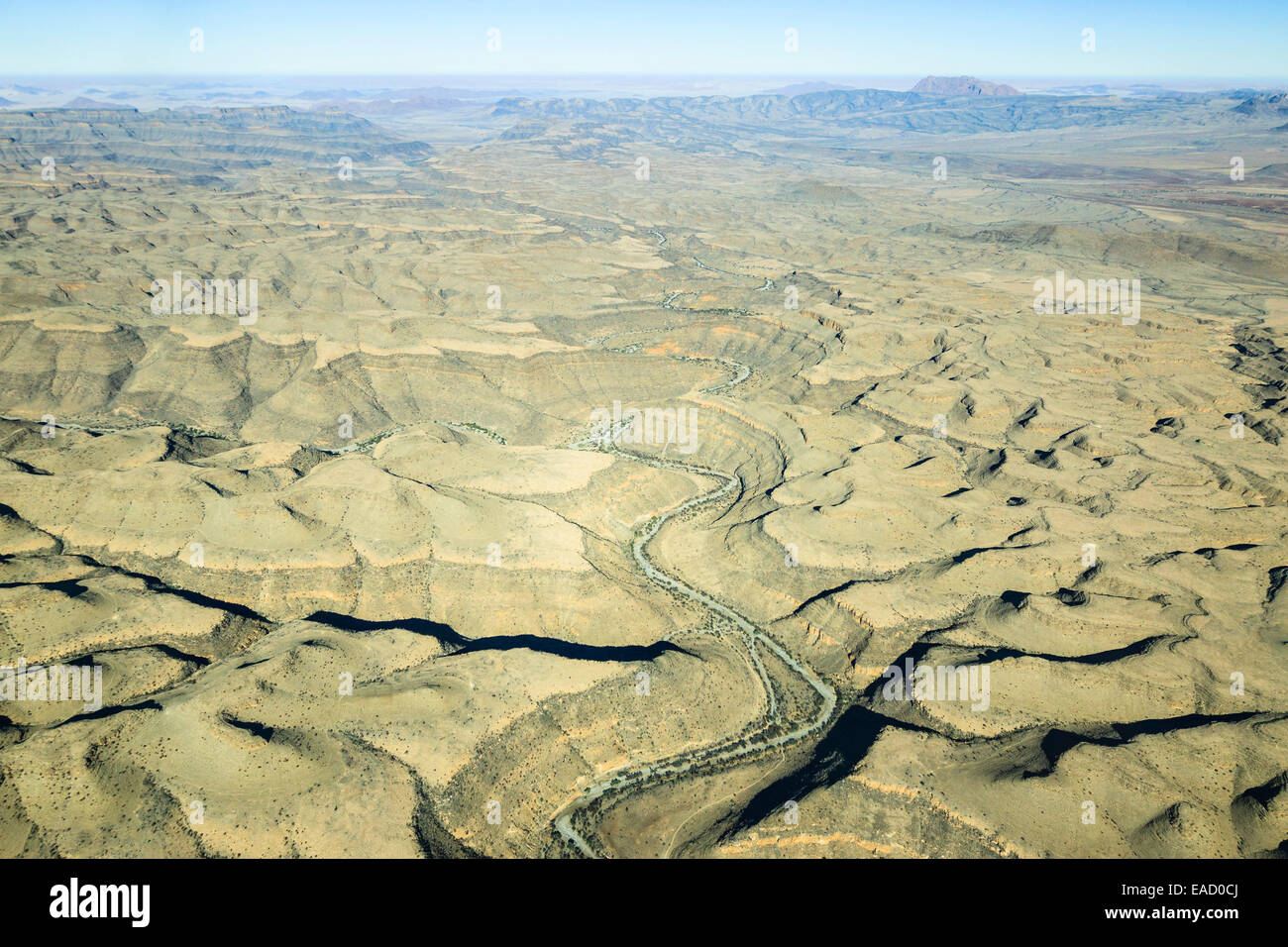Aerial view, dry river in the Khomas Hochland, Namibia Stock Photo