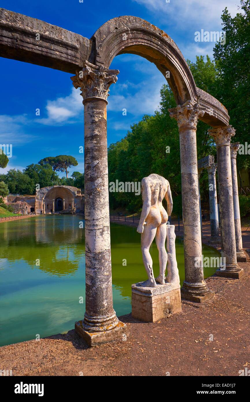 The Canopus, a canal imitating the sanctuary of Serapis, Tivoli, Lazio, Italy Stock Photo