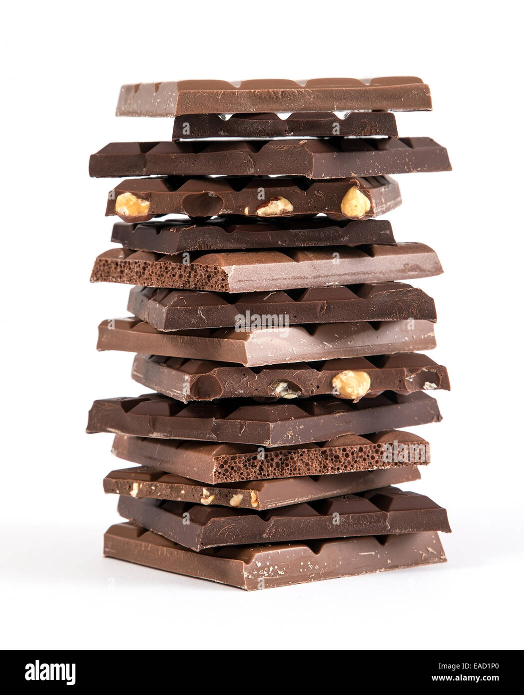 Chocolate bars, stacked Stock Photo