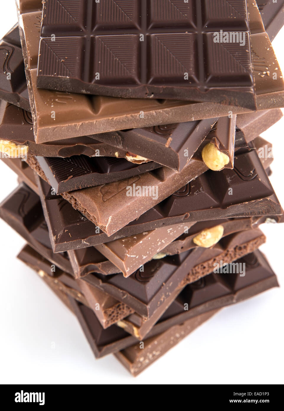 Chocolate bars, stacked Stock Photo