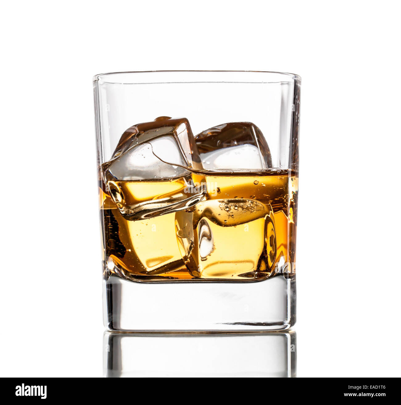 Glass of whiskey, isolated on white background Stock Photo