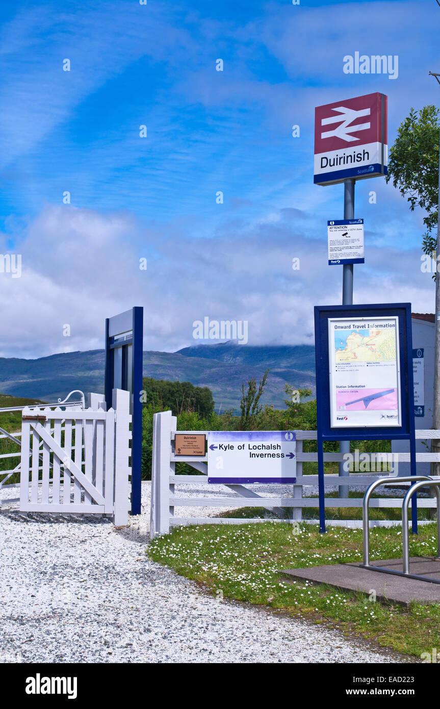 Remote railway station at Duirinish on the scenic Inverness to Kyle of