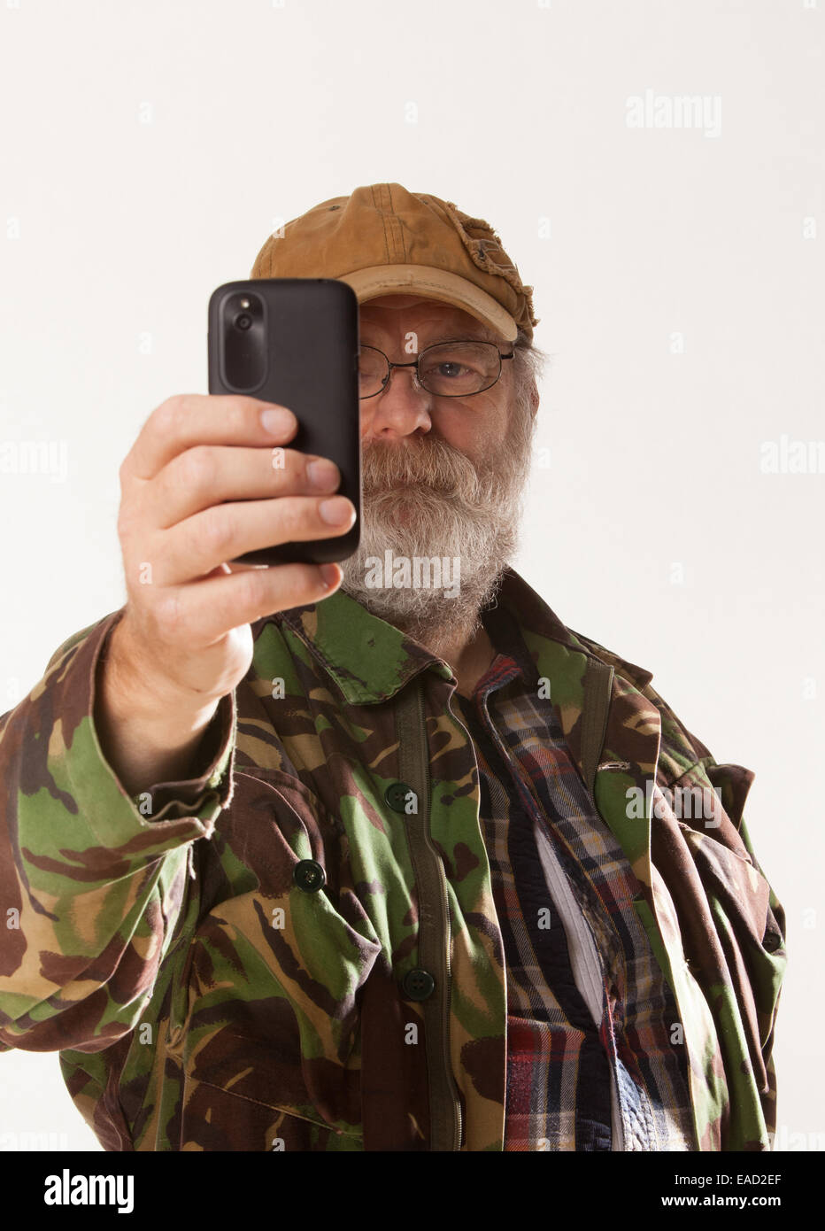 Mature Man with grey beard Stock Photo