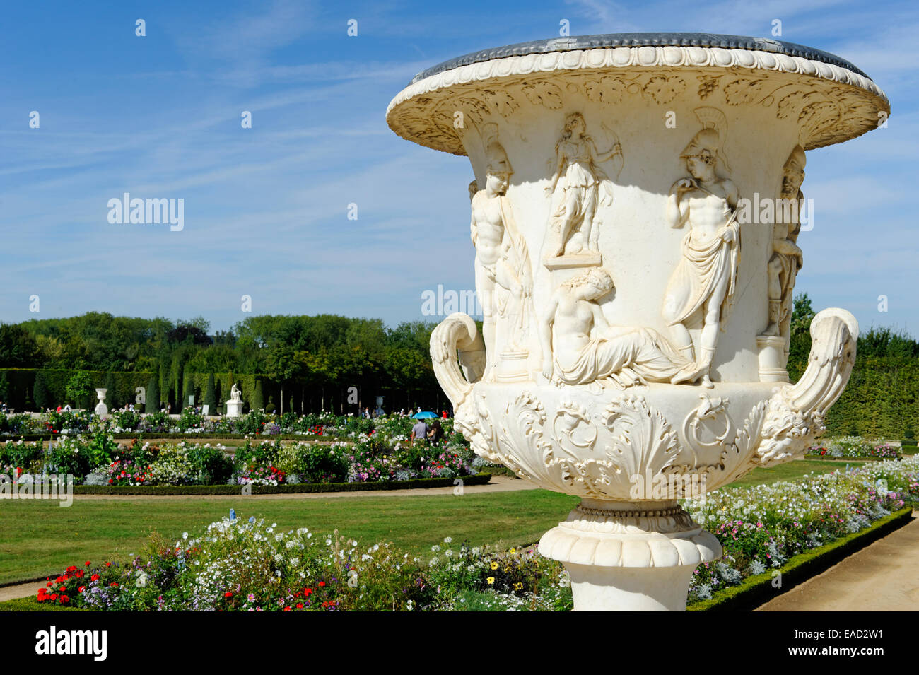 Gardens, west side, Chateau de Versailles, UNESCO World Heritage Site, Département Yvelines, Region Ile-de-Francs, France Stock Photo