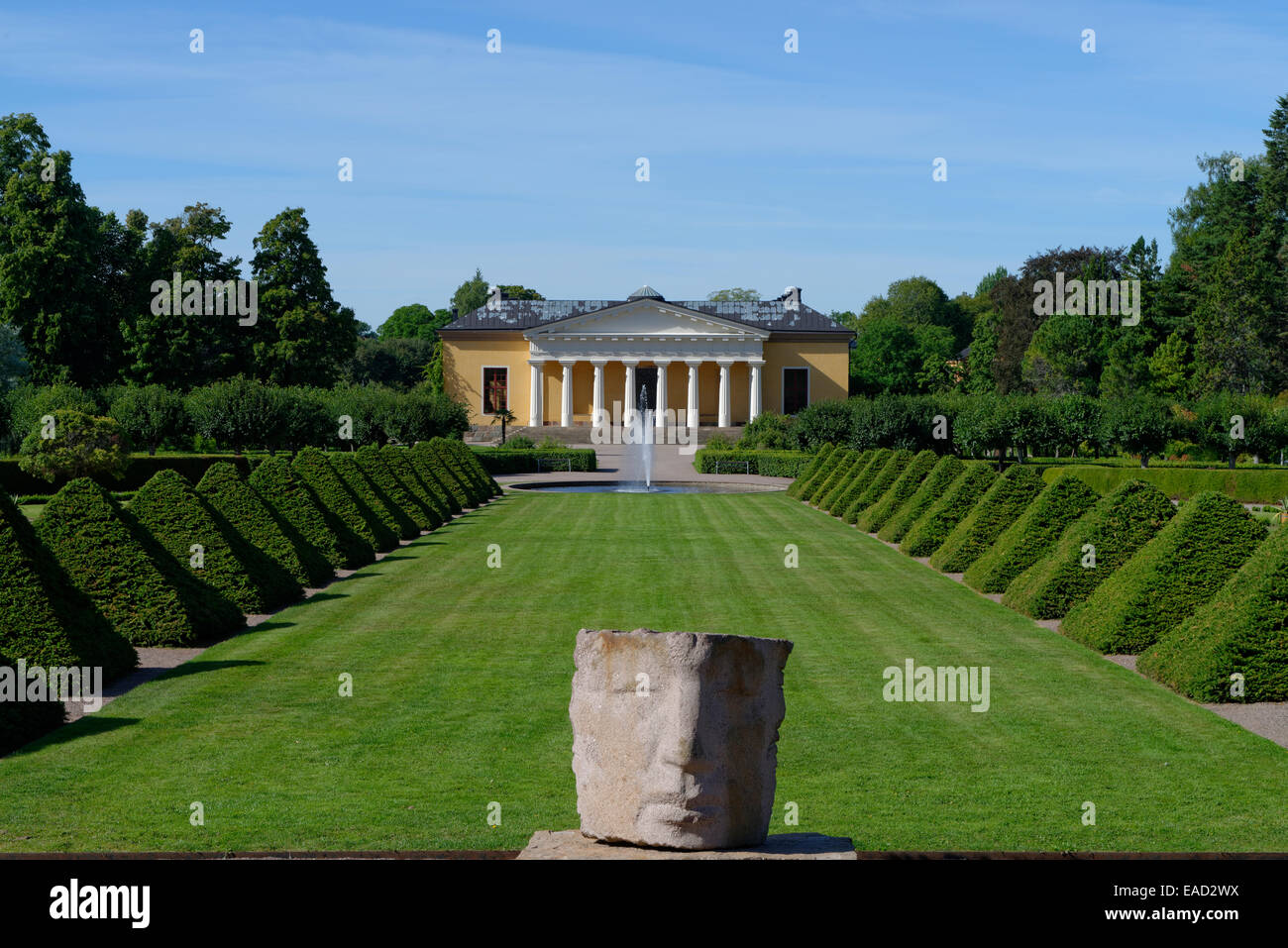 Linnaean Garden or Linnaeus' Garden, botanical garden of the university with the Orangery, Uppsala, Uppsala County, Sweden Stock Photo