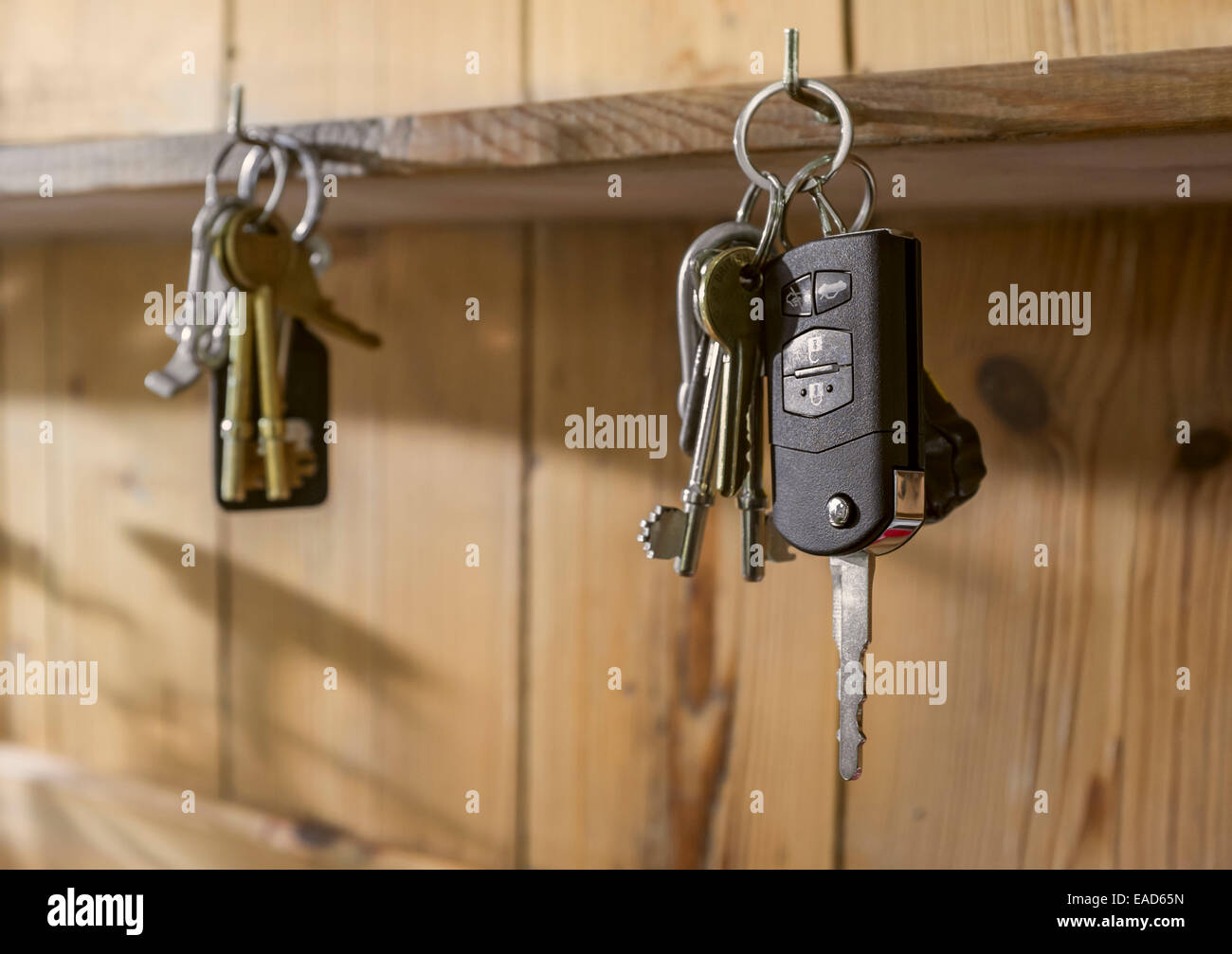 Car keys hanging on a hook in a house Stock Photo Alamy