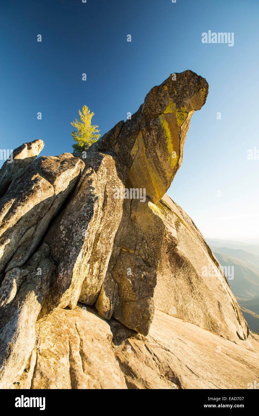 Moro Rock a granite outcrop viewpoint in the Sequoia National Park, Yosemite, USA. Stock Photo